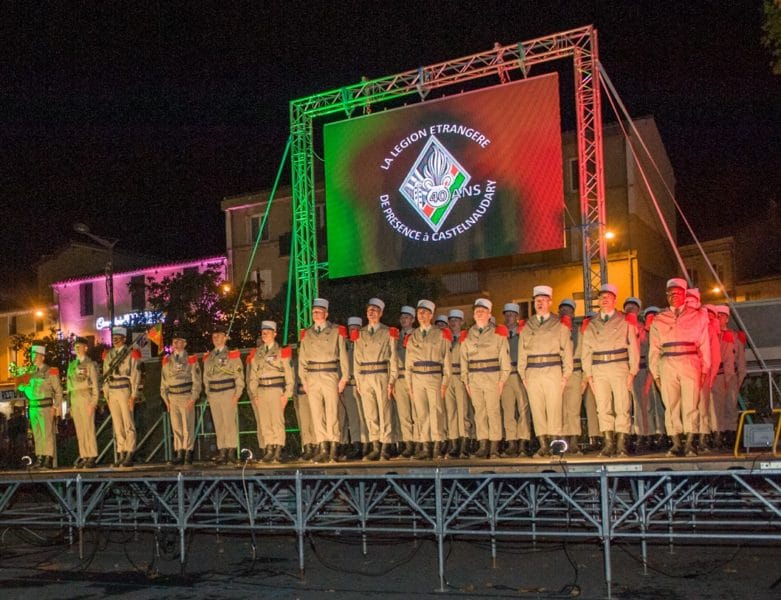 Ecran Ledoneo pour les 40 ans de présence de la Légion à Castelnaudary